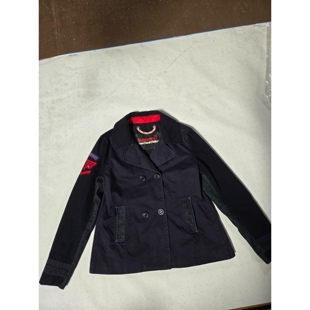 SUPERDRY 'New Denim‎ Tailoring' NavyDouble Breasted Button Jacket Size M